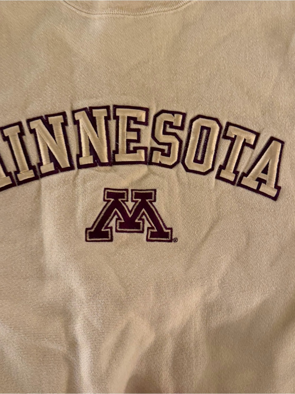 Champion Reverse Weave Crewneck Yellow Embroider Minnesota Medium - Picture 2 of 7